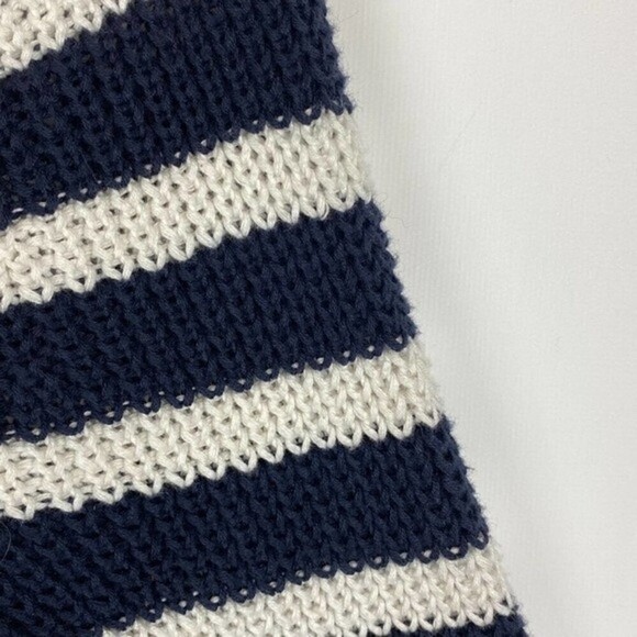 Loft Sweater Womens Small Blue White Striped Pullover Knit Sweater Casual - Picture 7 of 10